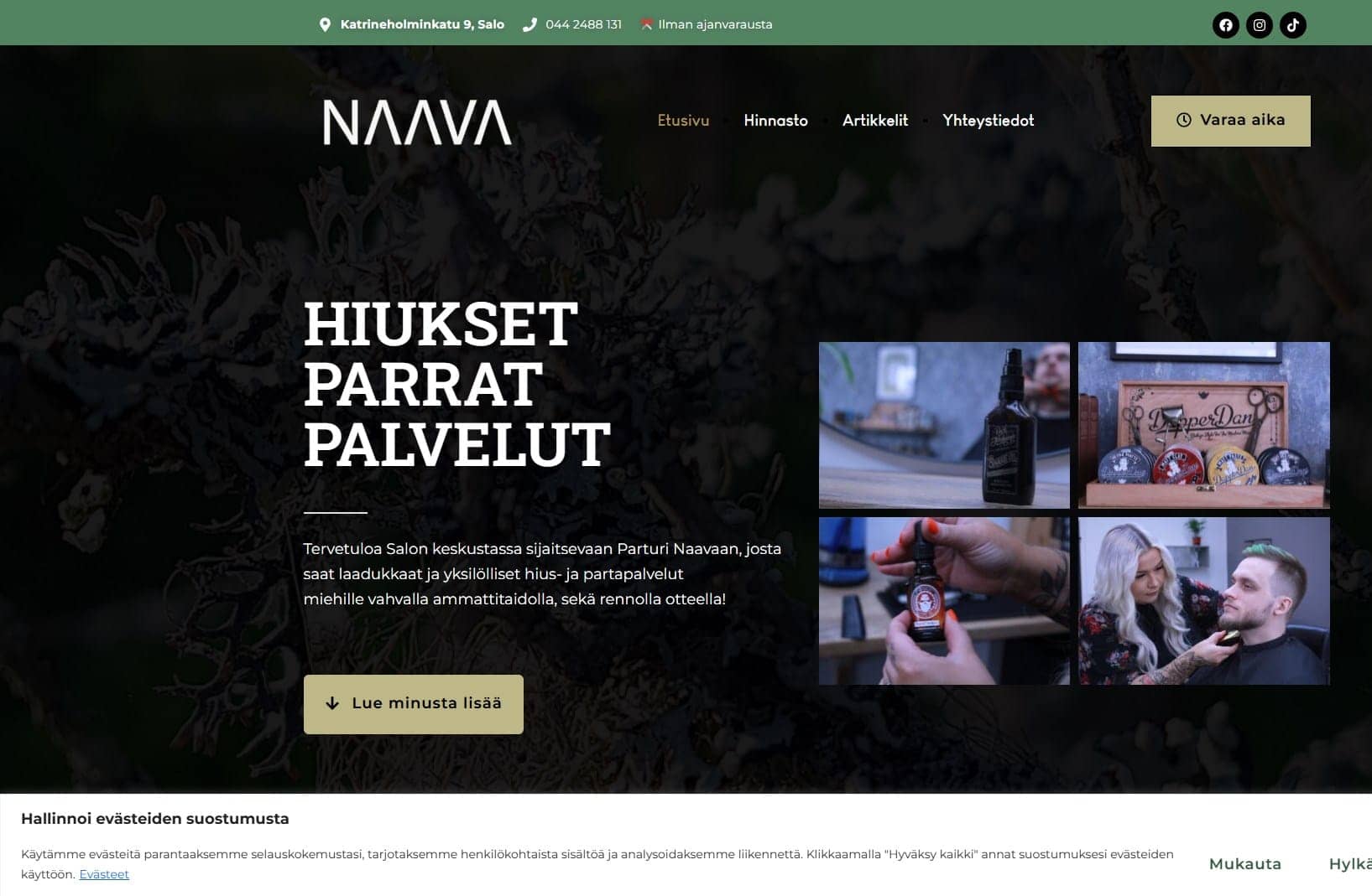 Parturi Naavan verkkosivuston toteutus